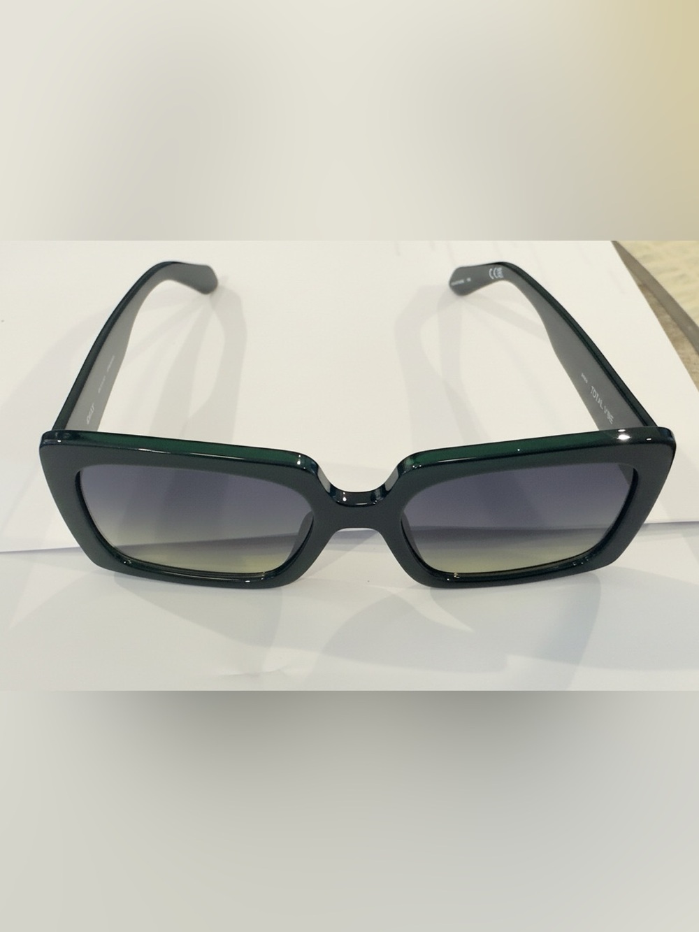 Quay Australia Black Frame Sunglasses with Gradient Green Lenses - Picture 2 of 6